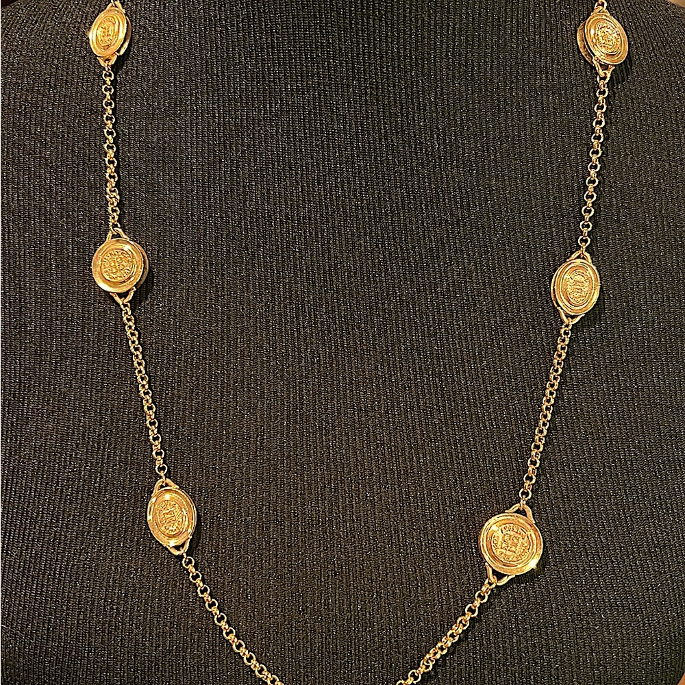 Givenchy Vintage Coin Logo Gold Tone Chain